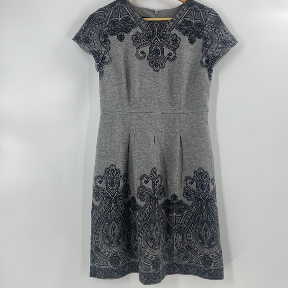 Talbots wool blend sheath column grey dress career work wardrobe elegant - Picture 1 of 15